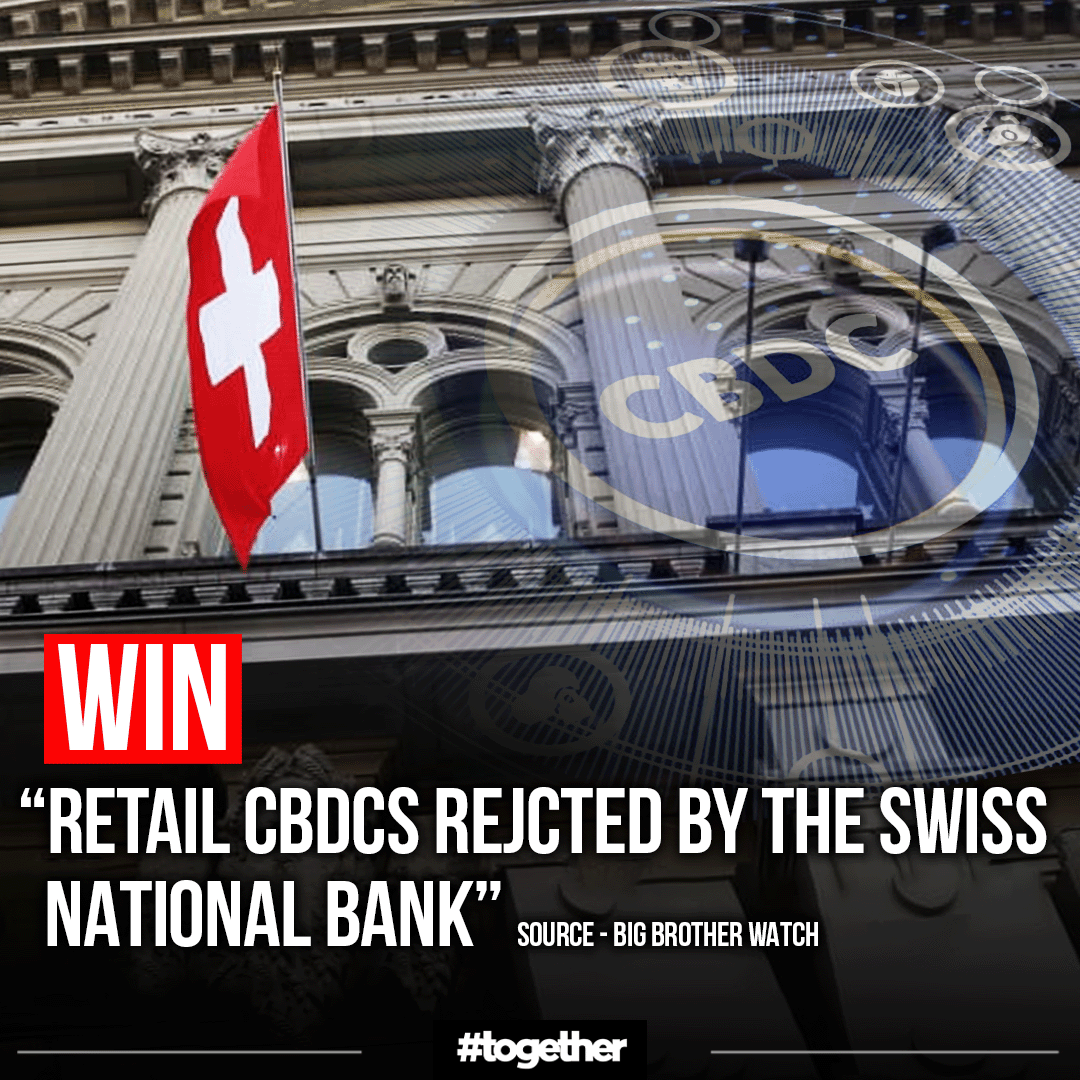 'Retail CBDCs rejected by the Swiss National Bank' 'Retail #CBDCs could fundamentally alter the current monetary system and the role of central banks and commercial banks, with far-reaching consequences for the financial system' Keep making voices heard #Together