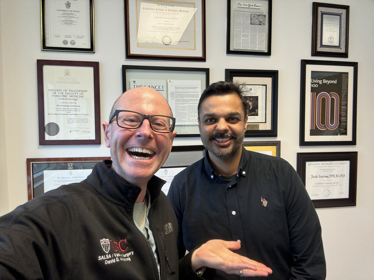 Wow. Talk about inspiring... we welcome Steno Diabetes Center Copenhagen's Tarunveer Ahluwalia for a jam-packed visit to @usc_vascular talking next-gen omics and working to end preventable amputation in people with diabetes. #ActAgainstAmputation #WoundHealing #Multiomics