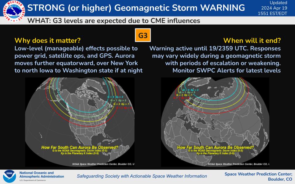 NOAA Space Weather Prediction Center (@NWSSWPC) on Twitter photo 2024-04-19 19:55:57