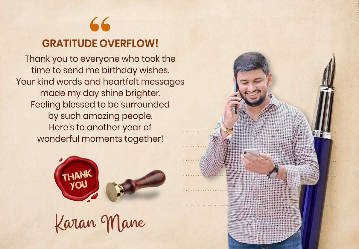 karanmane_50's tweet photo. Gratitude 🙏
#Thankful #Gratitude #Grateful #BirthdayLove
#BirthdayWishes https://t.co/jrkYceWaQP