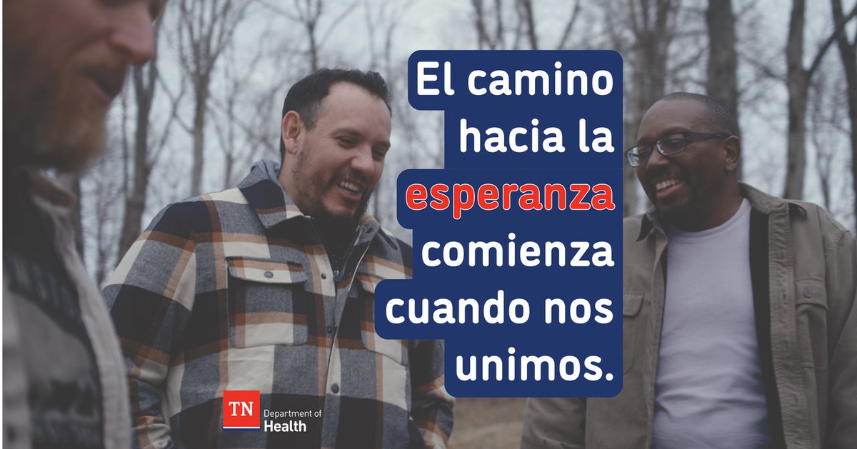 Hay personas a las que les importa y quieren que lo superes y llegues al otro lado. Visite PreventSuicideTN.com para obtener información y ayuda. Para ayuda inmediata, contacta al 988. Para acceder al apoyo en español, marque 988 y presione 2. #PreventSuicideTN