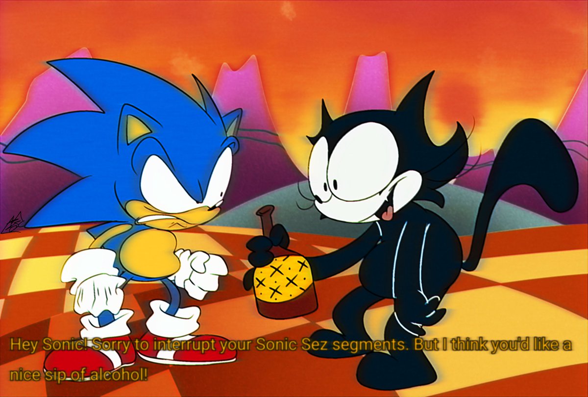 Sonic Meets Felix #sonicthehedgehog #Felixthecat