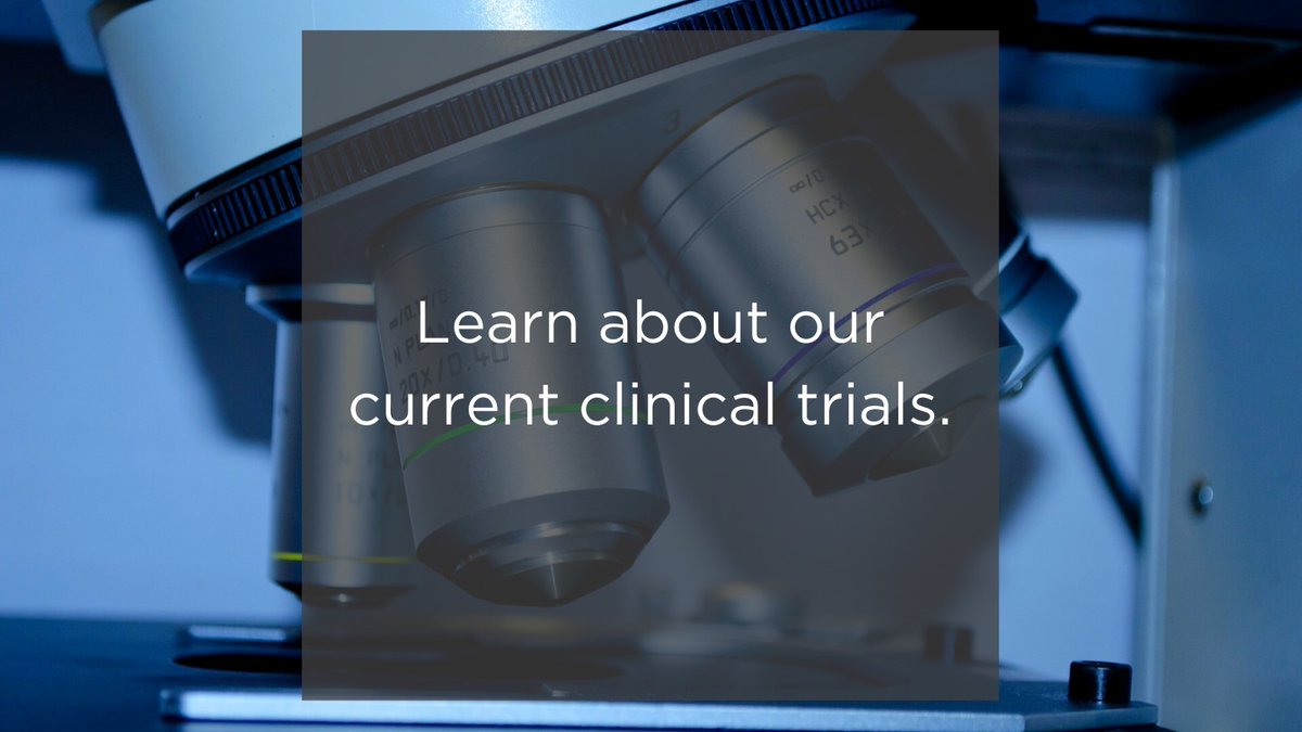 Clinical trials are great opportunities for our patients to explore treatment options that may not be available to them anywhere else. See our current trials: bit.ly/37C4AhS #ClinicalTrials
