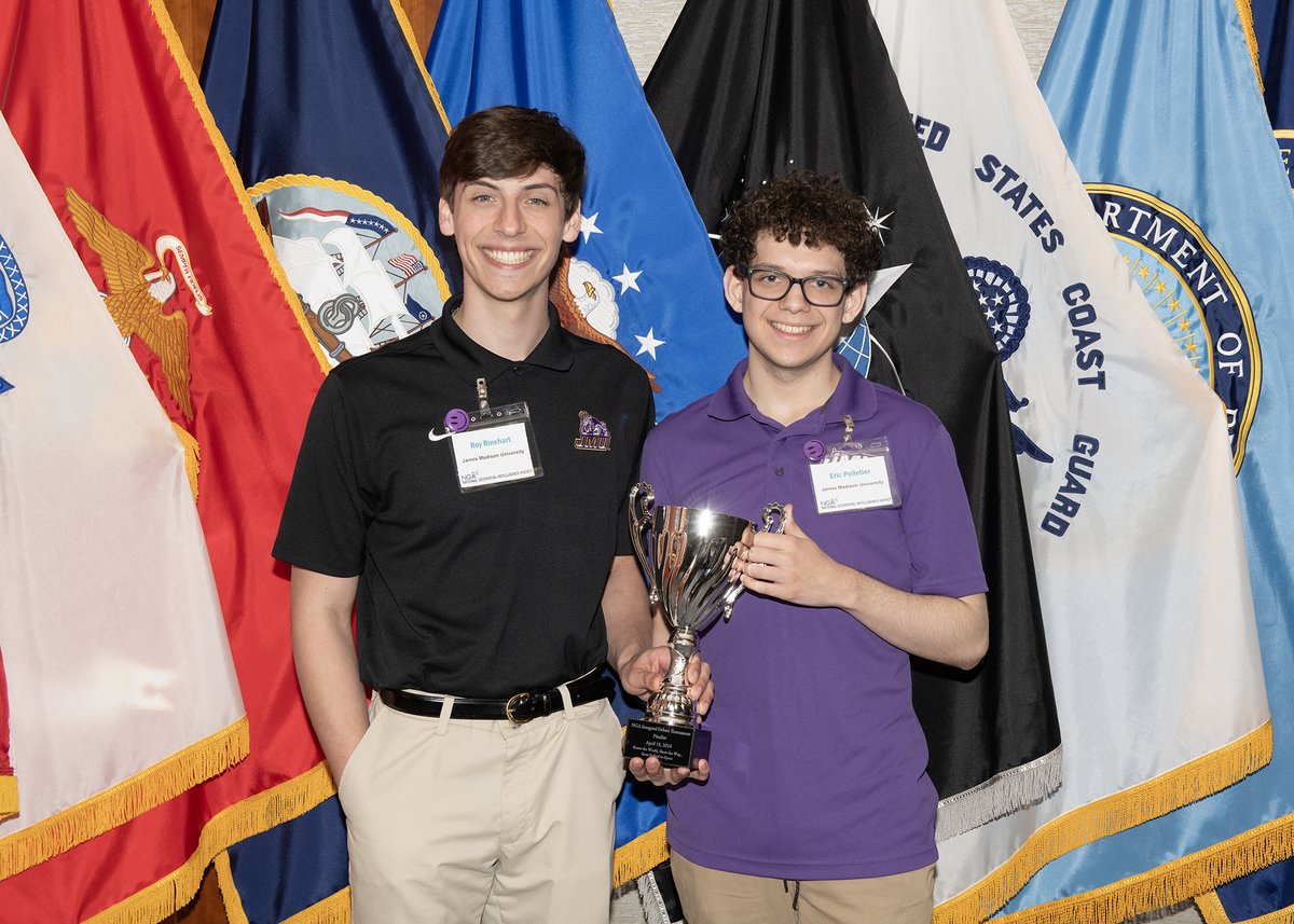 NGA_GEOINT's tweet photo. Congratulations to our inaugural collegiate debate winners from yesterday’s tournament at NGA Washington! 

🥇@Georgetown
🥈@JMU

The event highlighted the importance of critical thinking skills and served as an opportunity for students to learn more about NGA’s mission. https://t.co/aE10FnfkK4