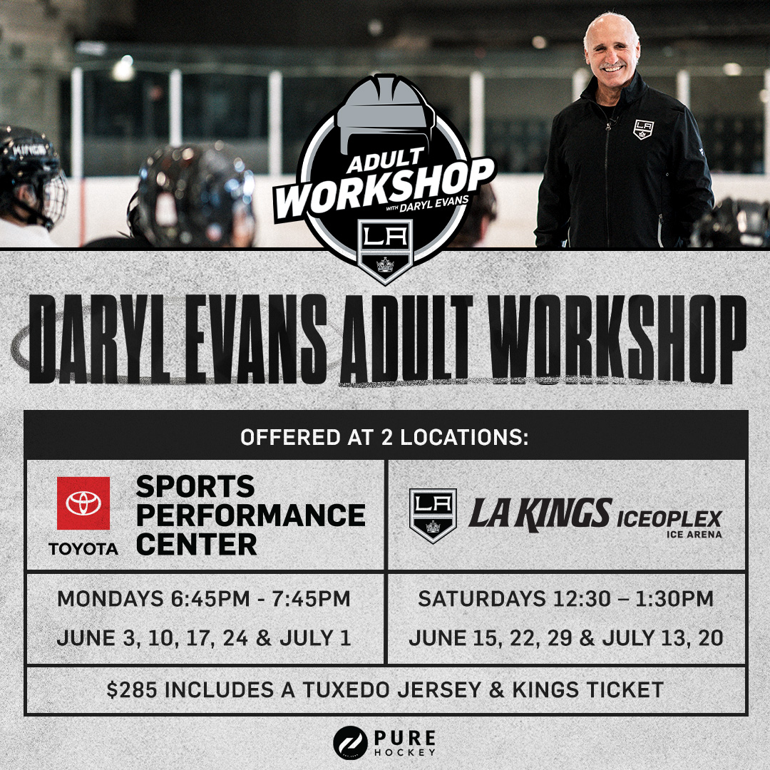 LA Kings Alum and Broadcaster @DarylEvans15's Adult Workshops return to Toyota Sports Performance Center and LA Kings Iceoplex Ice Arena! Register 📲 bit.ly/3vZkwtE