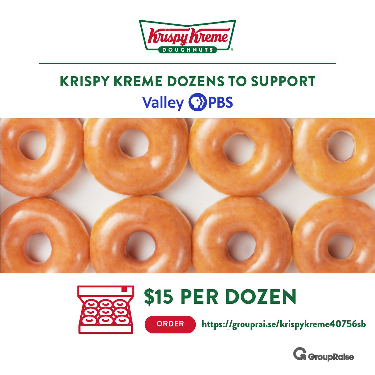 Help support ValleyPBS through Krispy Kreme Donuts! Use the link in our bio to buy your dozen and help support ValleyPBS today!