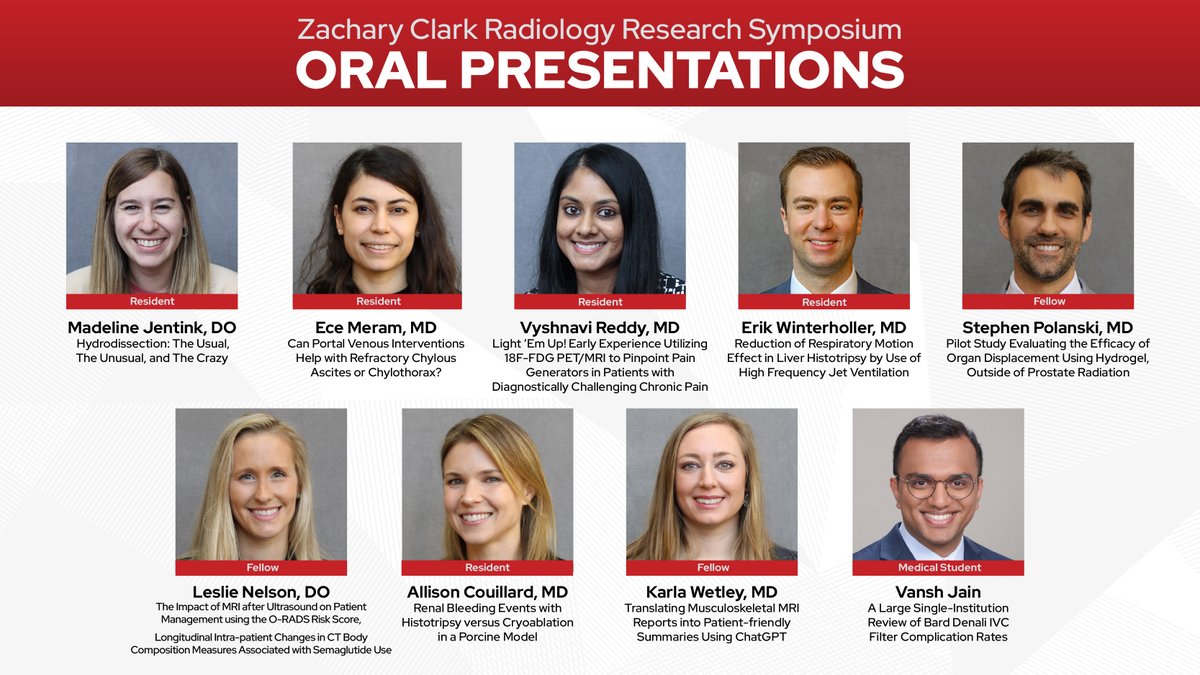 Residents and fellows and med students, oh my! Individuals from each level will deliver oral presentations at the 2024 Zachary Clark Radiology Research Symposium on April 27th. Learn more about the symposium and RSVP at ow.ly/p8cb50Rjrp3 @uwsmph #radiologyresearch