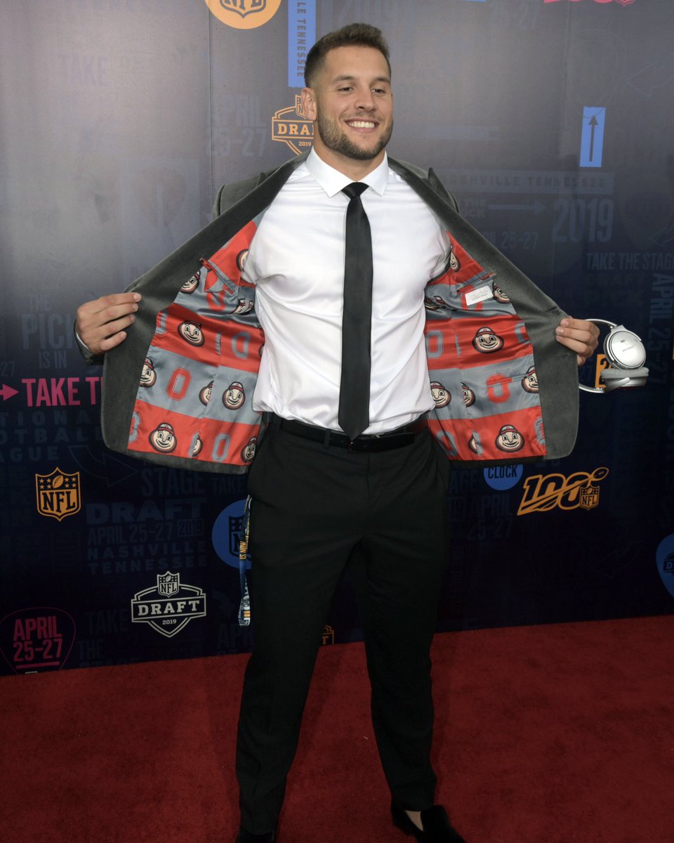 SNFonNBC's tweet photo. Draft Day fits never disappoint. 🔥 #NFLDraft https://t.co/bU9dnEqnKF