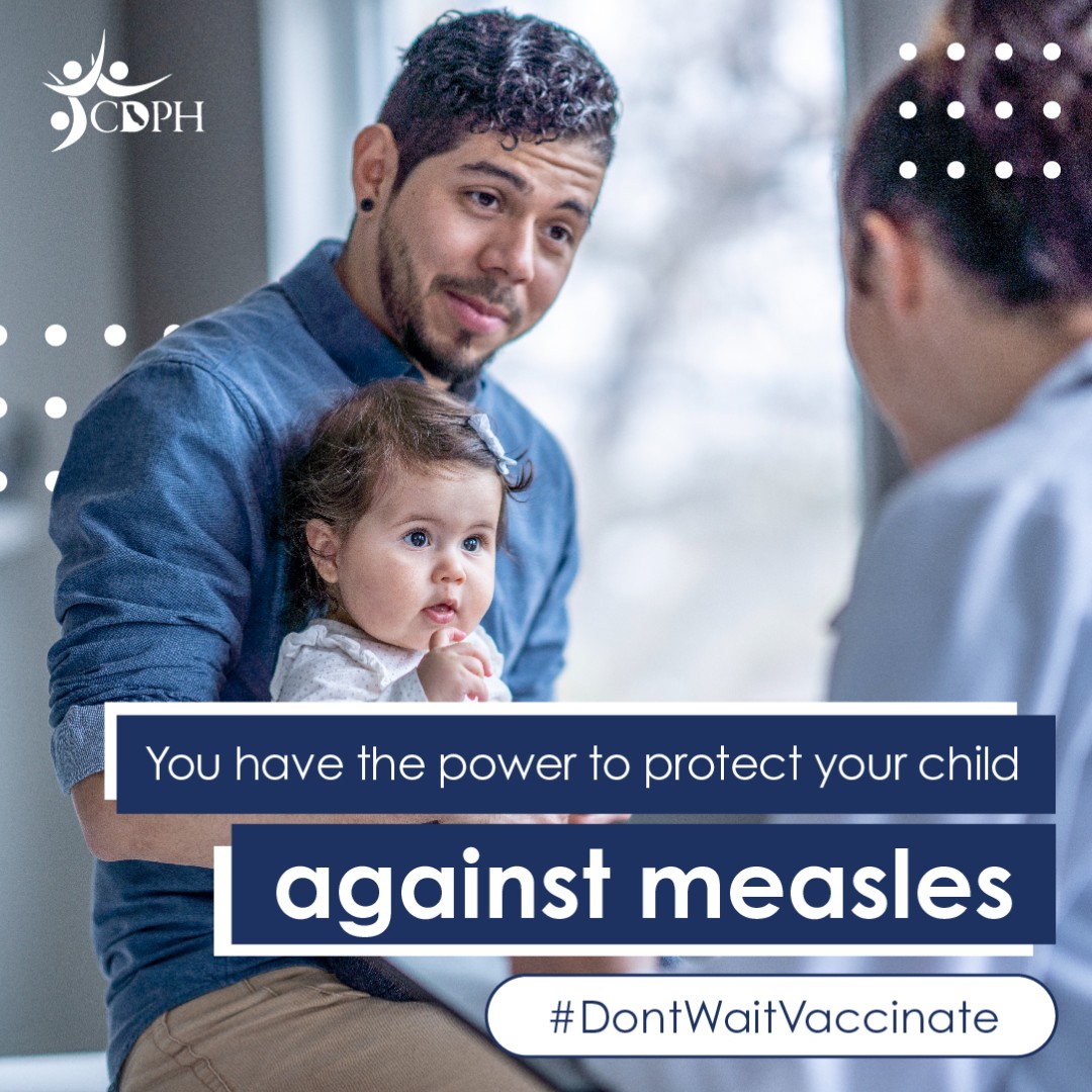 Make​ sure you and your children are up to date on the MMR (measles-mumps-rubella) vaccine and other recommended vaccines, including flu and COVID-19. ​Talk to a health care provider and learn more at bit.ly/3TcraV0.