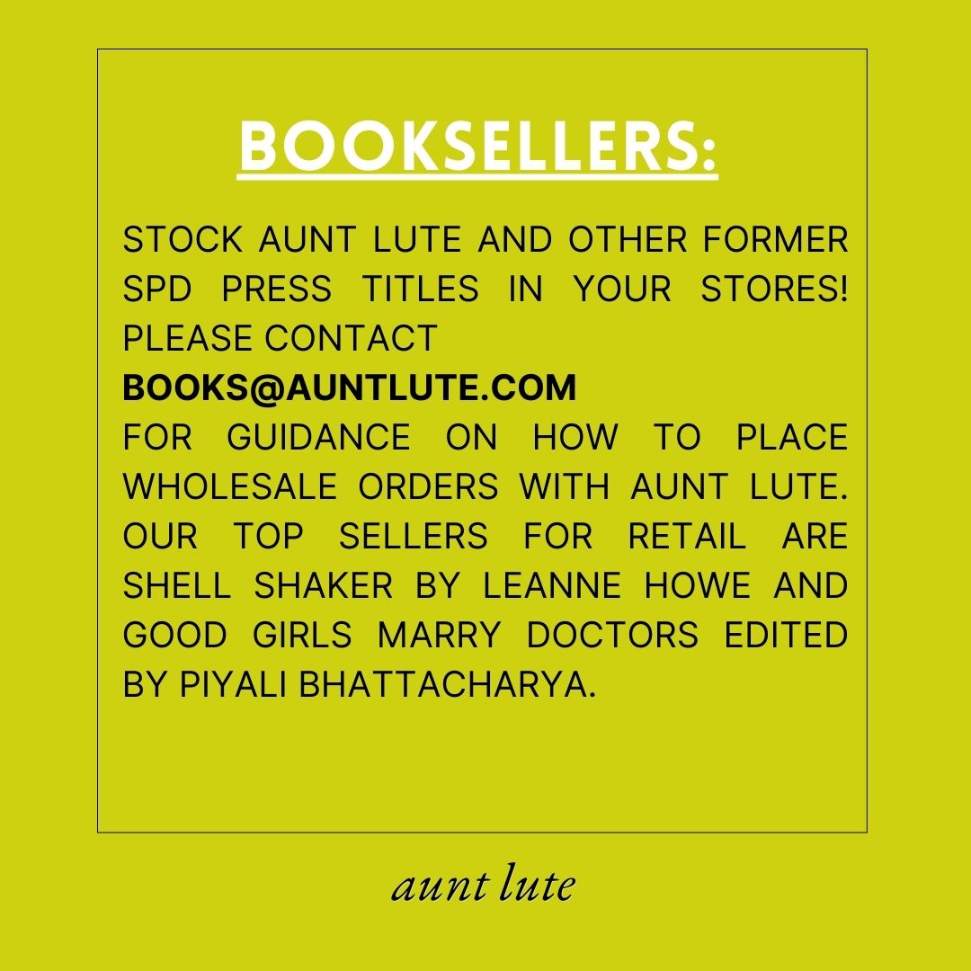 To Our Aunt Lute Community, As many of you know, Small Press Distribution shut down suddenly on Thursday, March 28th. Aunt Lute was one of the 300+ presses without a distributor after this announcement by SPD. Read our full statement here: auntlute.com/news-and-notes