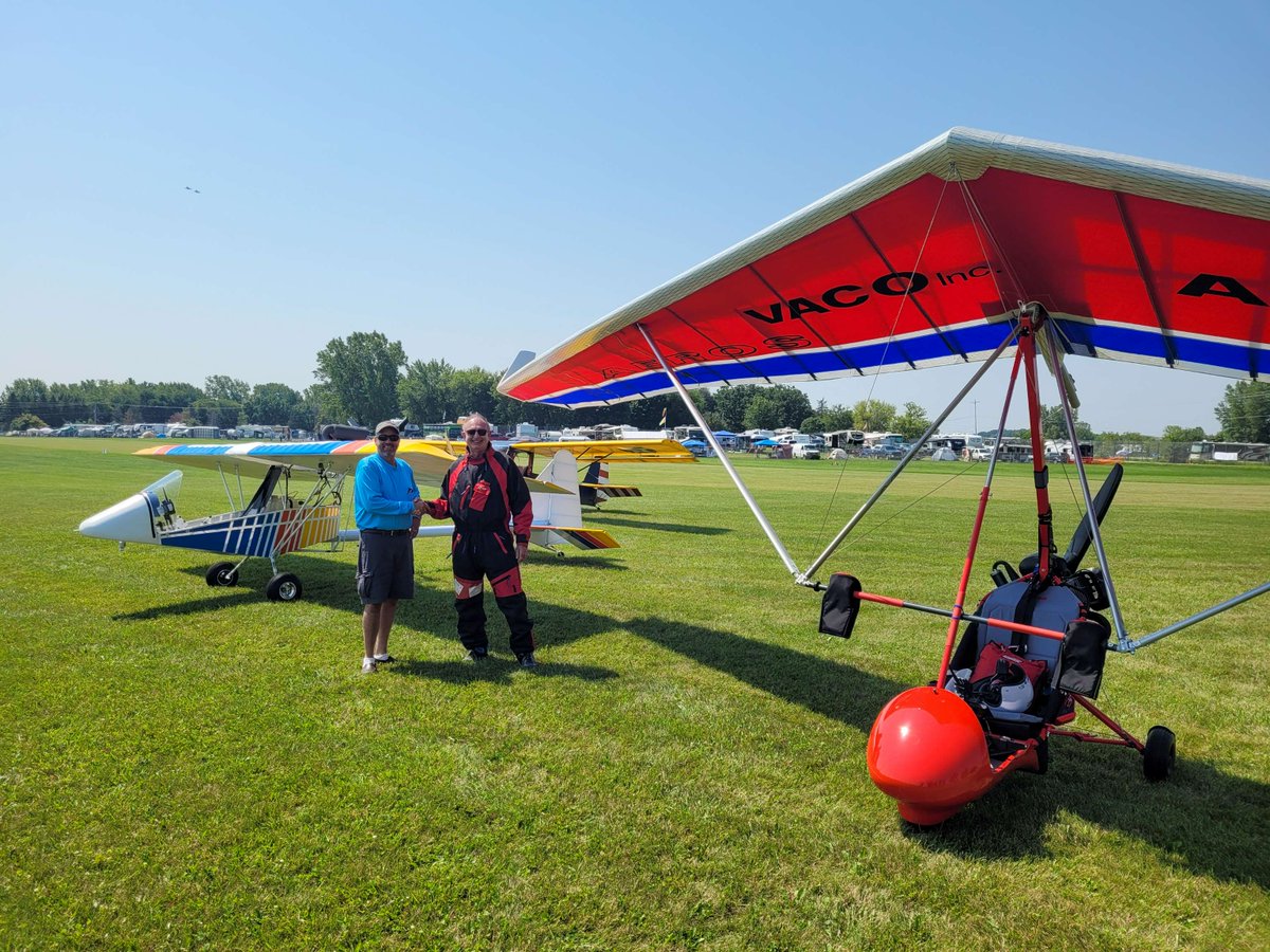 EAA's tweet photo. Larry Fleming, an experienced hang glider pilot, steps into the world of powered flight with his Aeros Nano Trike. Follow along his adventure of learning to fly the ultralight trike and his first experience flying into EAA AirVenture Oshkosh.

Read: https://t.co/4f1itLExHB https://t.co/xmT3Z3SwAh