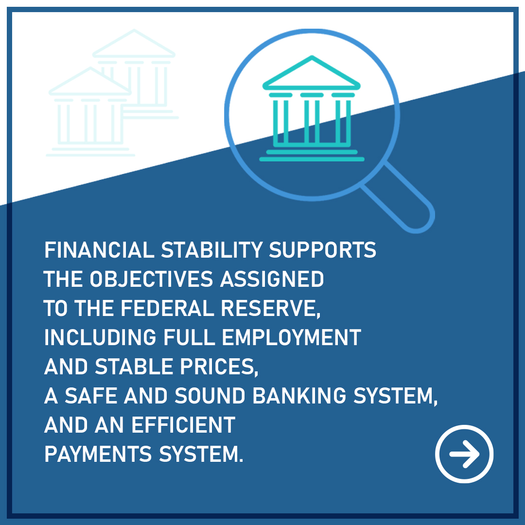 Now available: The Financial Stability report which presents the Federal Reserve Board’s current assessment of the stability of the U.S. financial system. Financial stability supports the objectives assigned to the Federal Reserve, including full employment and stable prices, a