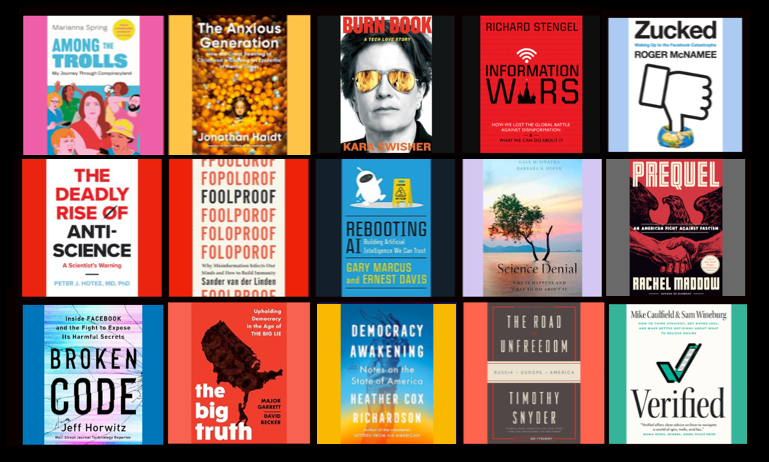 Looking for a good read this weekend? Check out these titles by leading #misinformation experts like @GaryMarcus @Moonalice @stengel @PeterHotez @GaleSinatra @BarbMcQuade @TimothyDSnyder @JonHaidt @Sander_vdLinden @samwineburg @mariannaspring + others tipaz.org/books-1