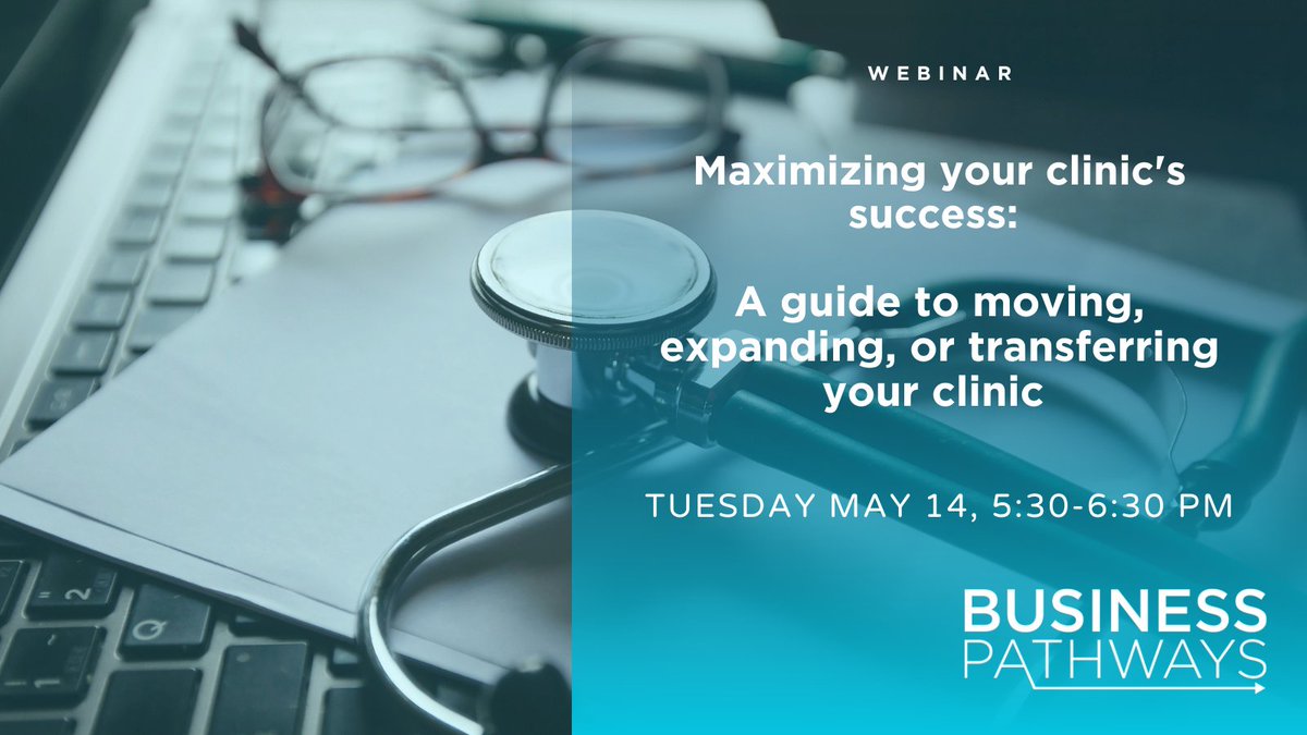 Doctors: Are you in the later stages of your career and want to know how to prepare for moving or transferring your clinic? Register for a #BusinessPathways webinar with guest speakers from @WatsonGoepel on Tues May 14. ow.ly/bvpH50RjTm5