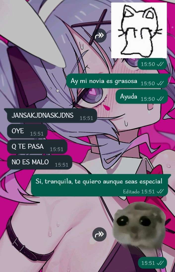 Yo siempre aceptaré a mi esposa por lo que es… de lejitos… Te amo @Emikukis