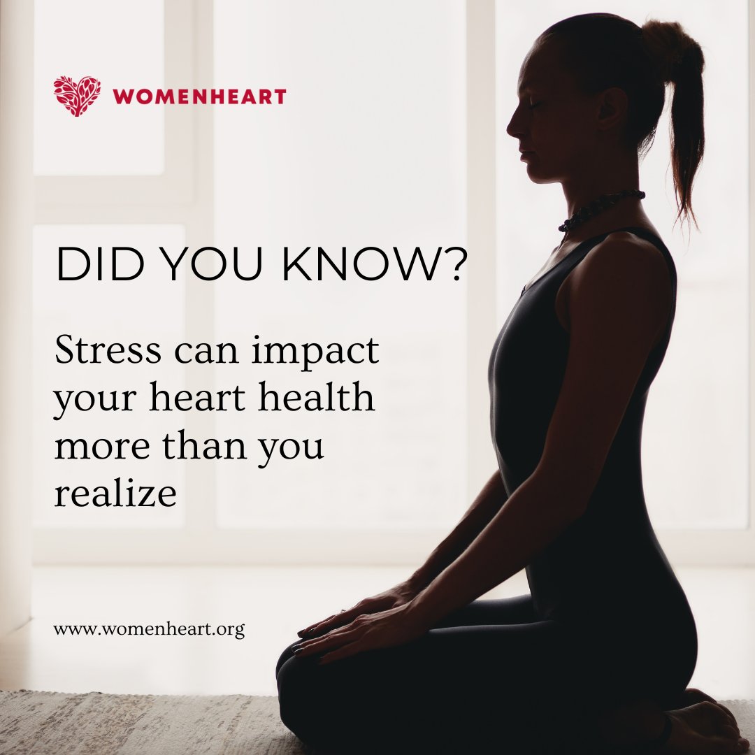 It's Stress Awareness Month 💗 Chronic stress can impact heart health, leading to cardiac issues and heart attacks. Let's raise awareness about the impact of stress on our hearts and commit to managing stress effectively. #StressAwareness #HeartHealth #WomenHeart