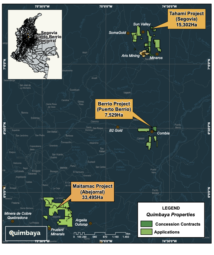QuimbayaGoldInc's tweet photo. As a Canadian gold exploration company with operations in Colombia, we're proud to be focusing on three promising gold projects#Maitamac, #Tahami, and #Berrio in a highly prospective mining jurisdiction.
CSE: $QIM / OTCQB: $QIMGF
#gold #stockstowatch https://t.co/yev3AgsEd5