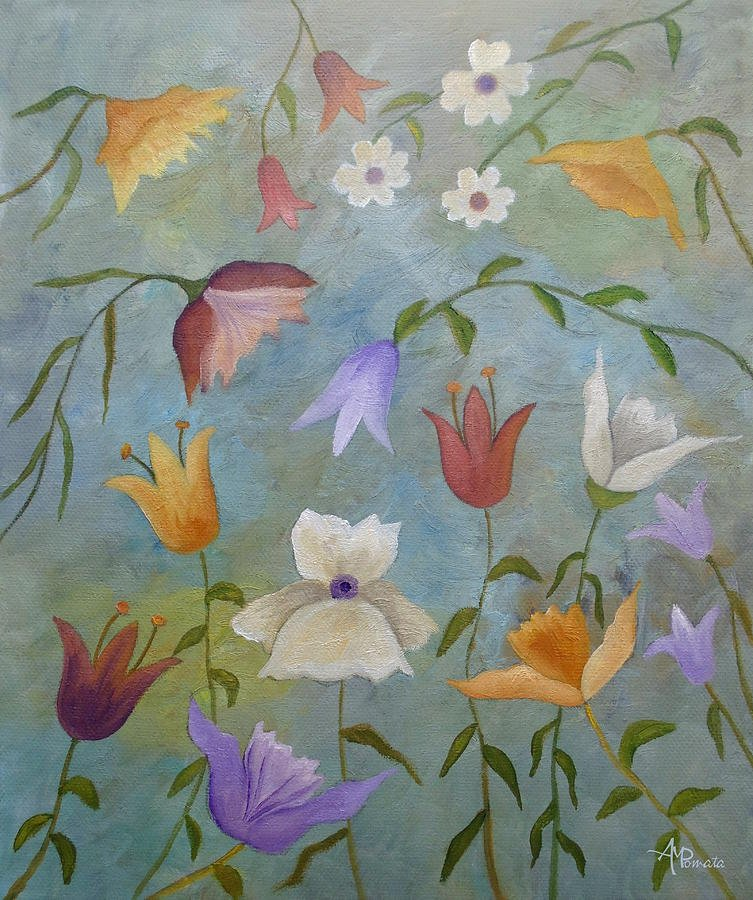 This is my painting 'Buoyant Wildflowers'.