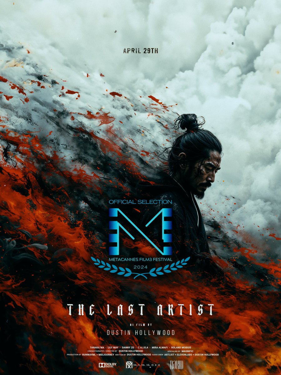 So I’ve had to keep this close to my chest for a bit but the time has come.. ’The Last Artist’ was chosen as an official selection for this years 2024 @MetaCannes Festival 🔥🔥 Everyone please go follow them! 🙏❤️ This is the first film festival I have EVER been in and I am just