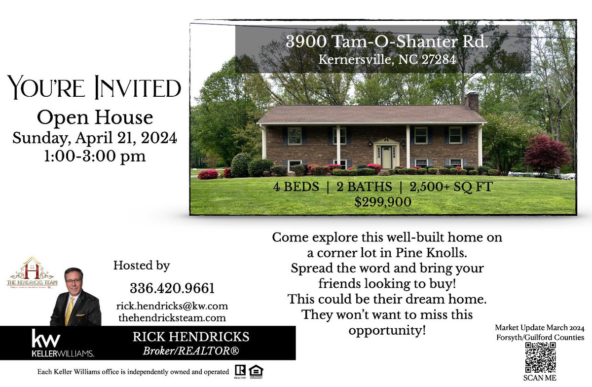 RBHendricksTeam's tweet photo. 🏡 You're Invited to Our Open House! 🌟 Join us this Sunday, April 21st, from 1-3pm and explore your dream home in Pine Knolls Golf Community. Bring your friends who are looking to buy—they won't want to miss this opportunity! See you there! https://t.co/UlSWMYABzG