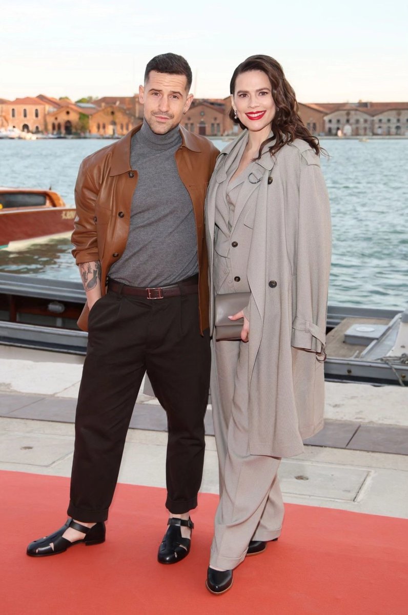 Hayley and Ned Wolfgang Kelly at Tod's 'The Art Of Craftmanship' Photocall in Venice. 🗓🗓19th April 2024. #HayleyAtwell