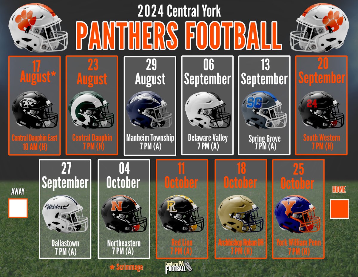 Panthers 🏈🏈🏈🏈🏈🏈 @centralyorkFB @CentralYorkAth 🟠 ⚫️ ⚪️ 🏈🏈🏈🏈🏈