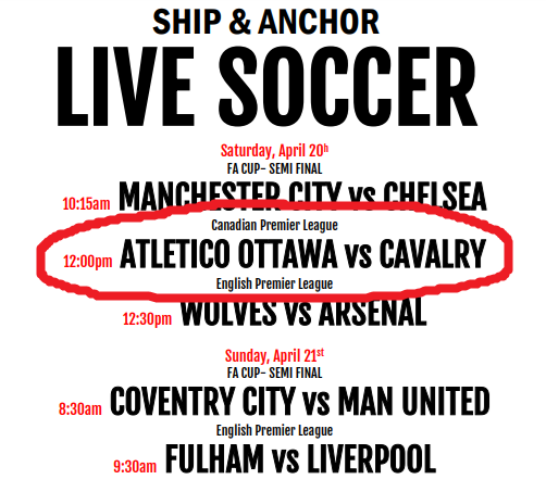 Calgary! You know the drill for tomorrow's game. @Ship_and_Anchor and Kildares. 12 pm kickoff. Might need to fight a few plastics to get a seat so come early!🤣 #canpl #cavsfc #yyc #watchparty