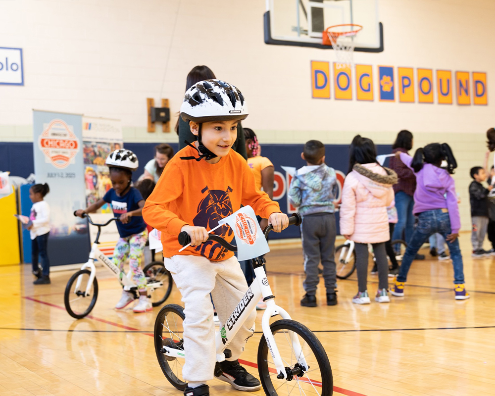 Creating lasting memories with our partners at @AllKidsBike! 🚲 Throughout the last year, the NASCAR Chicago team and the @NASCAR_FDN have helped provide hundreds of bikes to students across eight @ChiPubSchools elementary schools. Read more: nas.cr/448k365