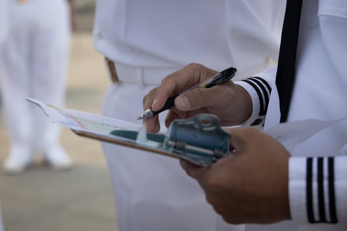 Dressed to Impress⚓ U.S. Navy Sailors with the Robert E. Bush Naval Hospital conducted a Summer Whites Service Uniform inspection at The Combat Center. #Readiness #Tradition | @USMC | 📸 LCpl Enge You