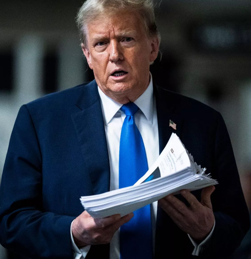 thejackhopkins's tweet photo. Not only is Donald Trump the first former president to sit in a courtroom for a criminal trial, but I'm pretty sure he's the first former president in history to go on national television....and whine & complain that a room he just left was "too cold."

It's moments like this when you know all the "Macho" talk is an act. 

Donald Trump is about as "macho" as the sweet milky breath of a newborn infant.