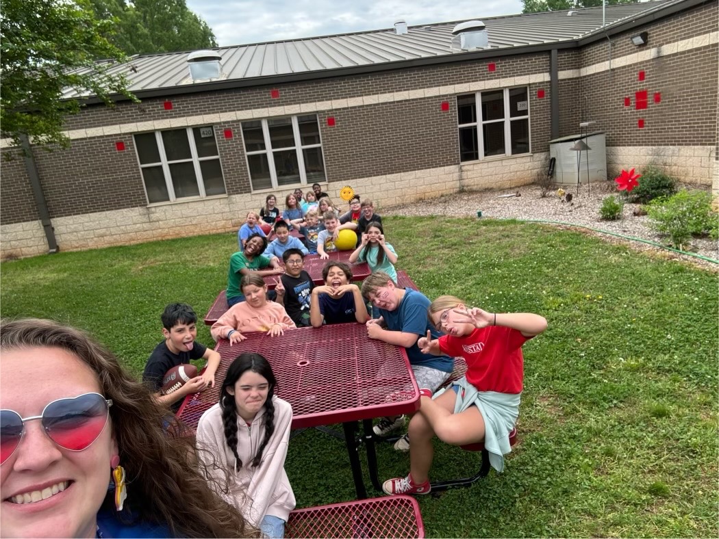 Ms. Boger’s class enjoyed some time in our outdoor classroom! @aghoulihan @ucpsnc