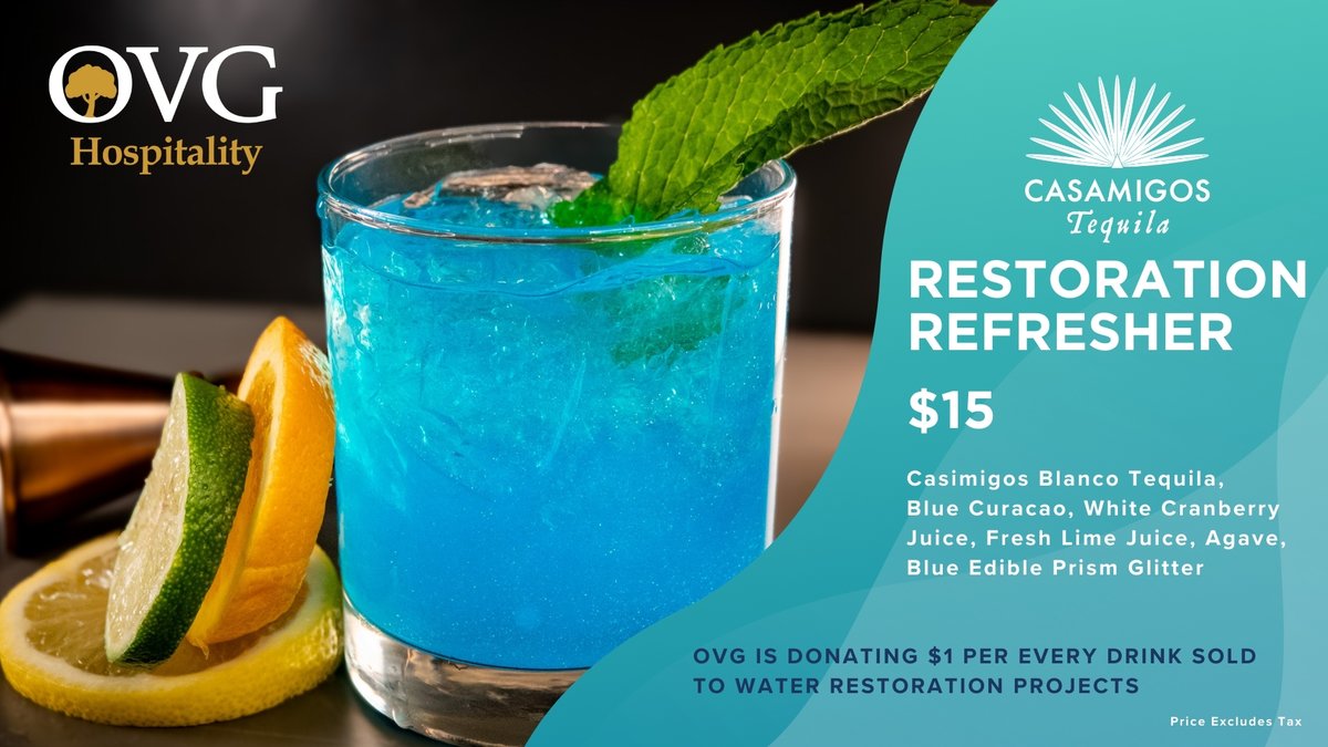 Are you attending the 18th Annual Chi-Town Blues Festival? Celebrate #EarthMonth with us and sip sustainably with our 'Restoration Refresher' cocktail! @McCormick_Place and @OakViewGroup will donate $1 per drink sold to help support water restoration projects across the US.