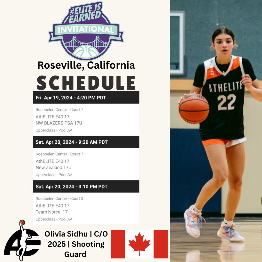 Schedule for Elite is Earned in Roseville, California.