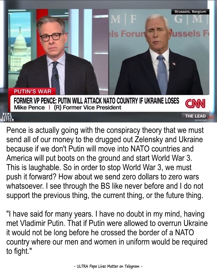 I can't stand to even listen to this authoritative-acting clown...
#MikePence #Ukraine #Zelensky #NATO #WW3