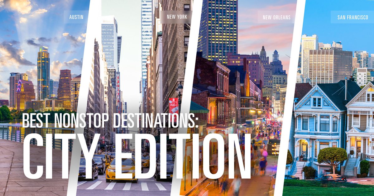 If you’re not in the mood for a beach vacation this year, try one of these nonstop destinations instead: 1️⃣: New Orleans, LA 2️⃣: San Francisco, CA 3️⃣: Austin, TX 4️⃣: New York, NY For booking information and a full list of nonstops, visit bit.ly/CLENonstop. 🗽🌁🎷🌮