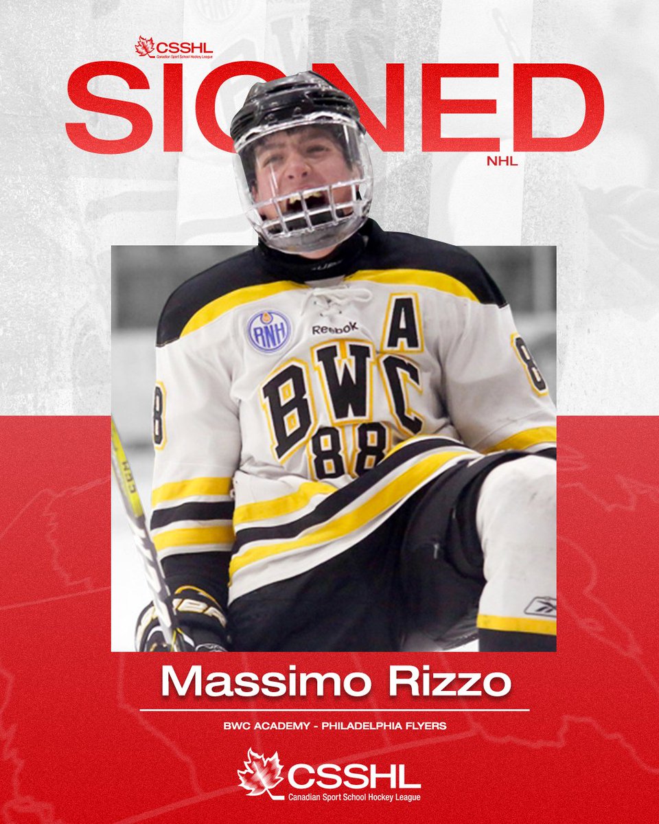 Former BCW Academy forward Massimo Rizzo has signed an NHL Entry level contract with the Philadelphia Flyers READ--> bit.ly/4aIUw4M