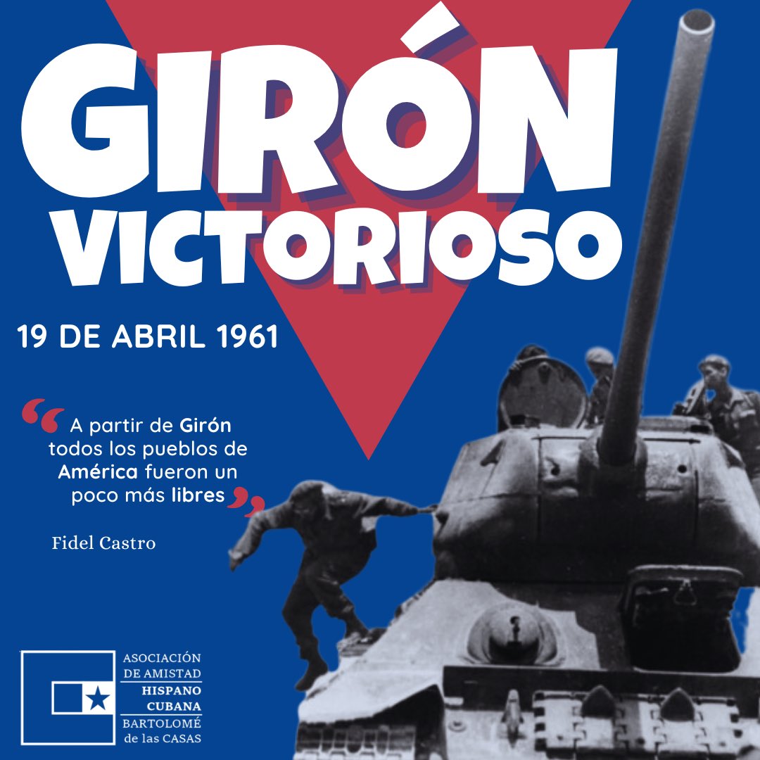 ¡Hoy conmemoramos el aniversario de #GirónVictorioso, la primera gran derrota del imperialismo en América Latina! Recordamos el liderazgo indomable de #FidelPorSiempre y el coraje del pueblo cubano en defensa de su soberanía. 🇨🇺✊ #CubaViveEnSuHistoria