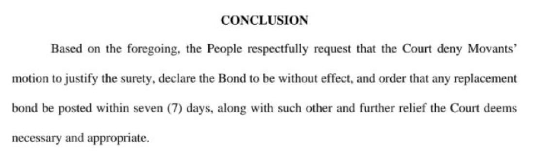 SethAbramson's tweet photo. MAJOR BREAKING NEWS: New York Attorney General Formally Demands That Apparently Fraudulent $175 Million Trump Bond Be Rejected; Hearing Coming This Monday https://t.co/5Rn5zrNAQj