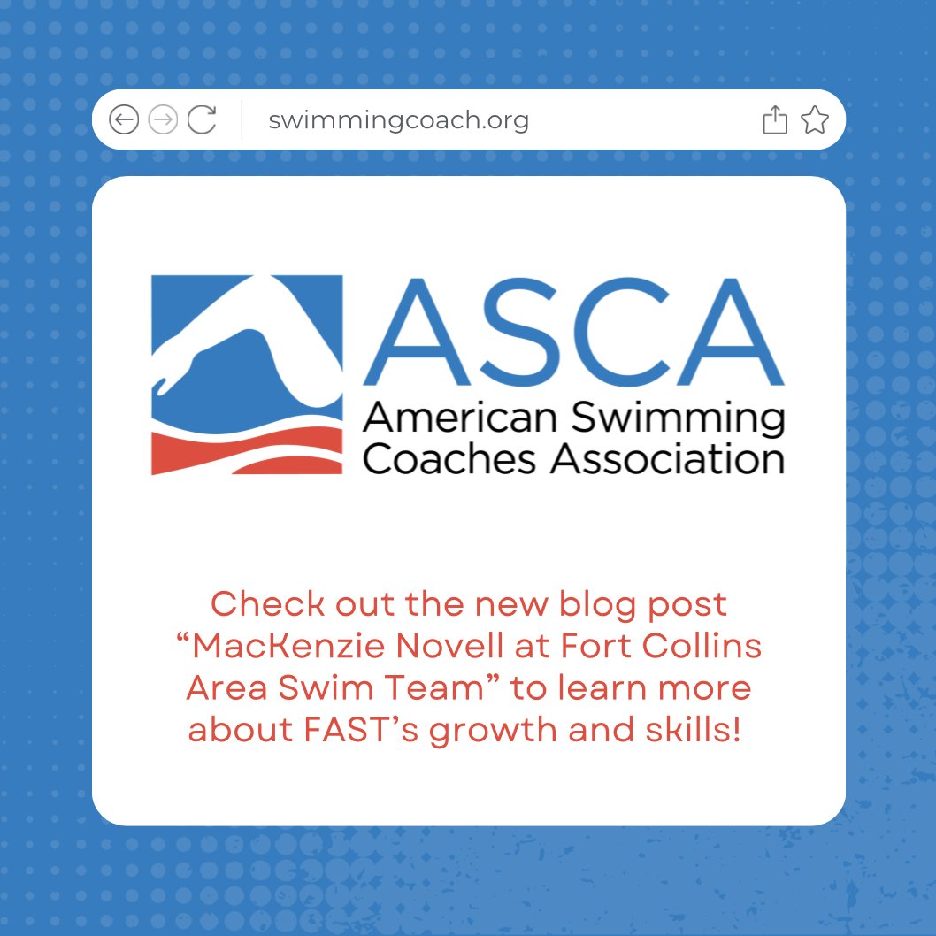 ASCAswim's tweet image. ATTENTION! New ASCA Blog "MacKenzie Novell at Fort Collins Area Swim Team" now available on our website! Go check it out!

swimmingcoach.org/page/ASCA_blog

#blog #swimcoach #fortcollins #swimteam #swimming #swimblog