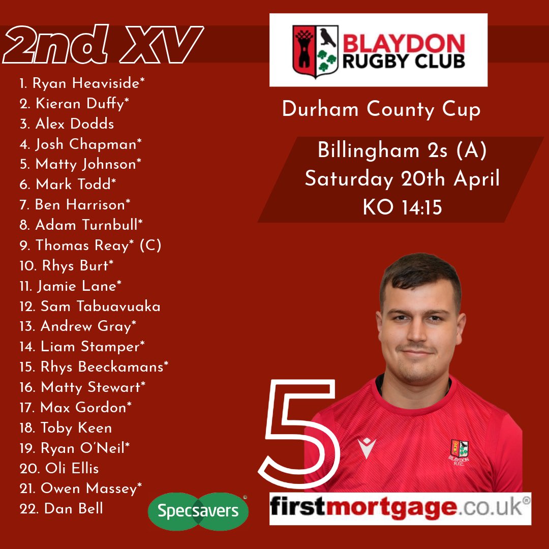 ⚫️🔴 TEAM NEWS 🔴⚫️ 2nd XV 🆚 Billingham 2s (A) 🗓️ 20/04/24 ⏰ 14:15 🏆 County Cup * Product of the youth #pumpthecrow