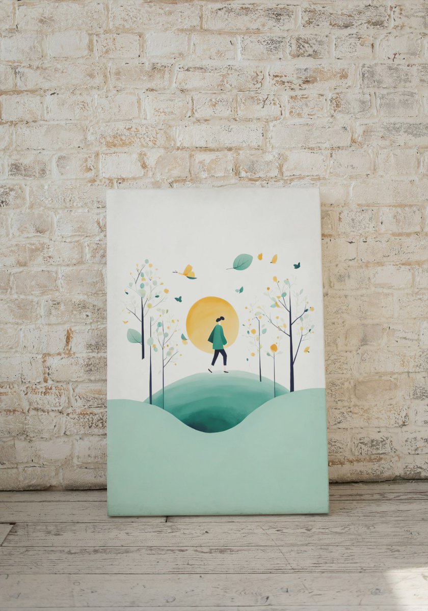 Minimalist  illustration  Woman walking in a park.   In my etsy shop  : etsy.me/4aH8J2m via @Etsy 
#etsy #etsyshop #etsystore #etsylove #etsysale #etsysellery #digitalart #Abstract #minimalism #tree #colored #AIillustration #art #InstantlyDownload #spring #woman