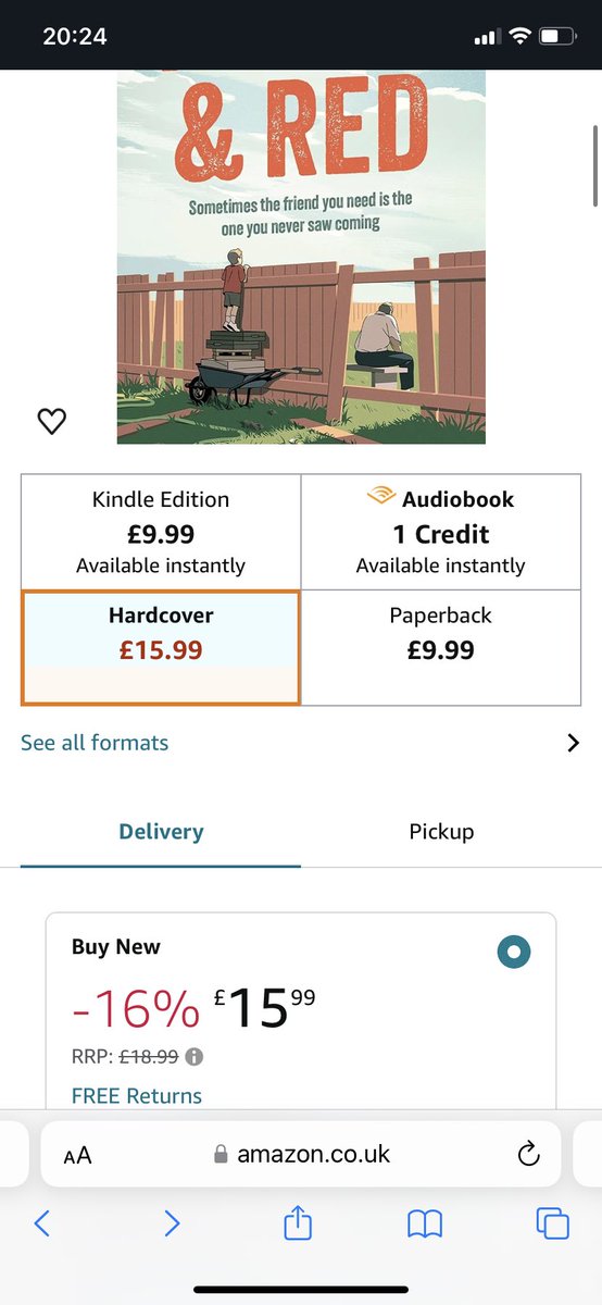 This is shameless.. but this is also the cheapest I’ve seen Frank and Red so far! 16% OFF.. (for now at least.. Amaz0n is nuts, it could be three hundred quid or 40p tomorrow, it’s like everything is priced up by whoever does the middle aisle in Lidl, but after a 2-day bender.)