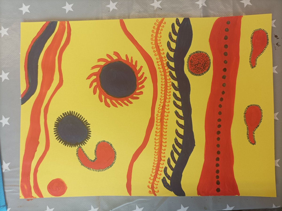 Day 110, Art therapy class inspired by Yayoi Kusama. #artwork #artchallenge #artoftheday #arttherapy #anxietyrelief #MentalHealth #acrylicart #groupart #yayoikusama #artist #Abstractartwork #abstractart