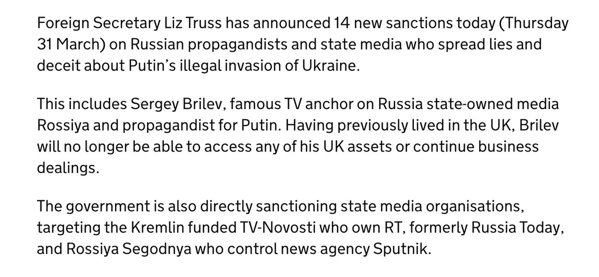 TV Novosti was sanctioned in the UK in March 2022 shortly after the full-scale invasion meanwhile the FARA in the US was signed in August 2022. How is this allowed? Why has OFAC not sanctioned them? And here we are as another Russian operation is running out of Florida