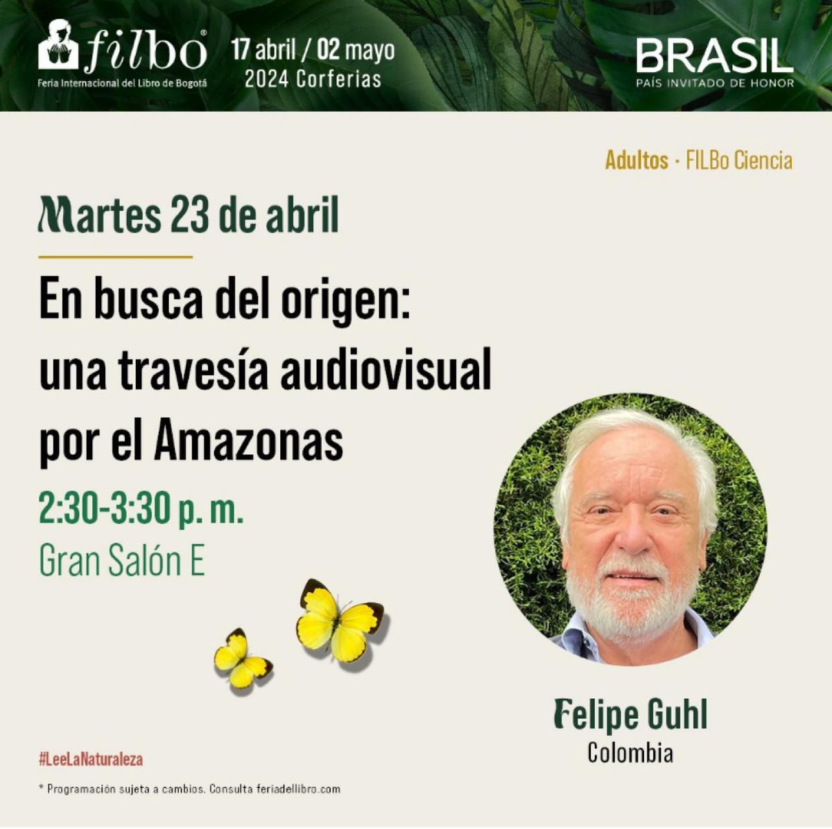 🧫 En esta conferencia Felipe Guhl, profesor emérito de nuestro Depto. de Ciencias Biológicas, compartirá su travesía por la región amazónica, donde siguió los pasos de Alfred Russel Wallace. 📺 Con transmisión en vivo por Canal Capital. 📅 ¡Agéndate!