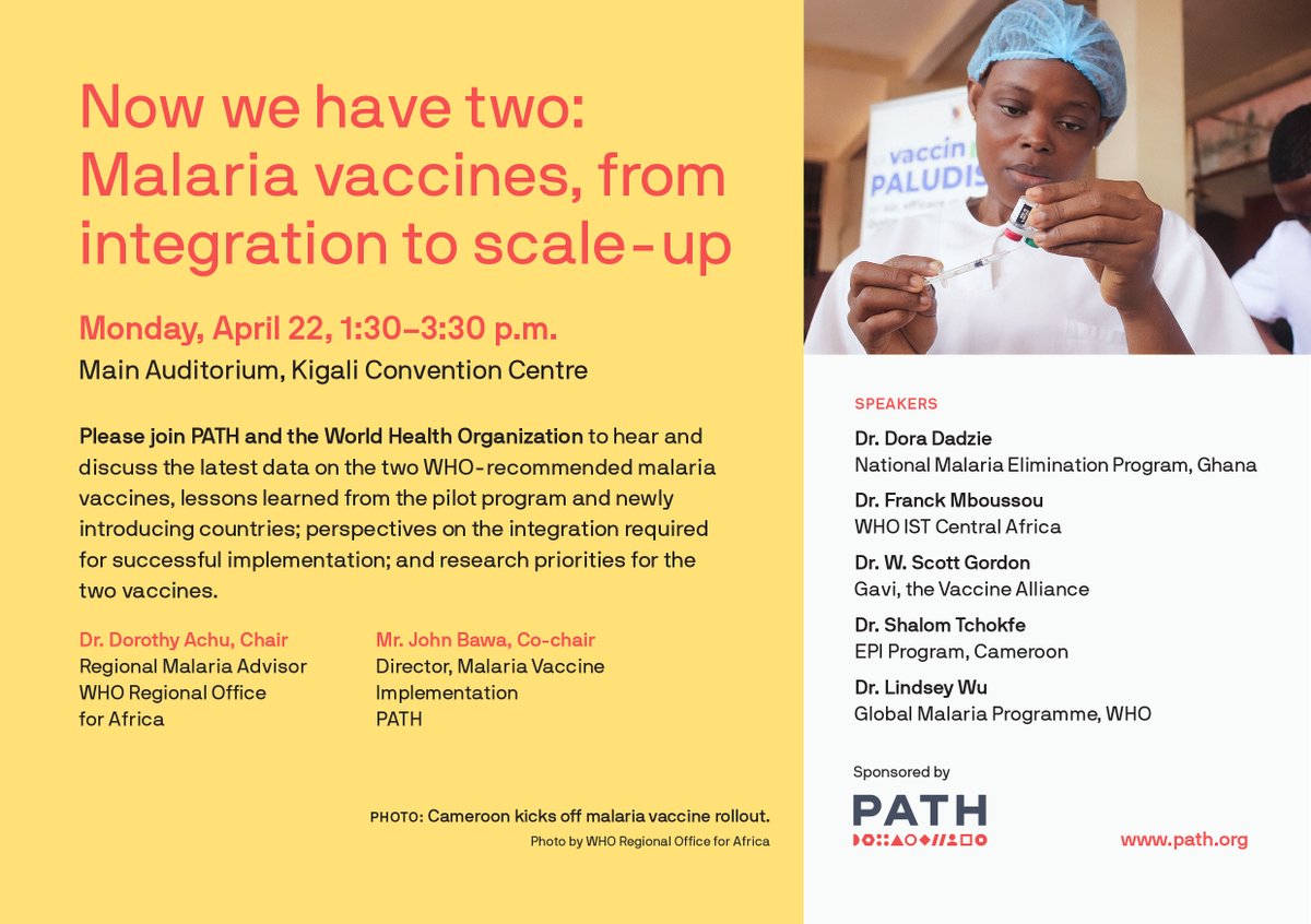 Inviting malaria program leaders and implementers, scientists, and advocates to learn & engage about the challenges, opportunities, and priorities for malaria vaccine introduction and scale-up at #MIM2024. Hope to see you there!