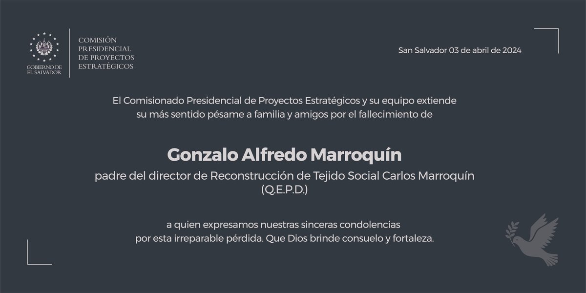 Que sea Dios en estos momentos fortaleciendo y brindando consuelo a toda la familia Marroquín Alberto. ¡Un fuerte abrazo <a href="/sliptone/">Carlos Marroquin</a>!