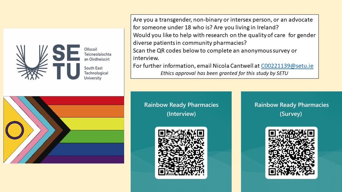 Don’t let the #CassReport stop you having your say!  Let me know what you want from community pharmacies in Ireland? #StrongerTogether #TransRightsMatter