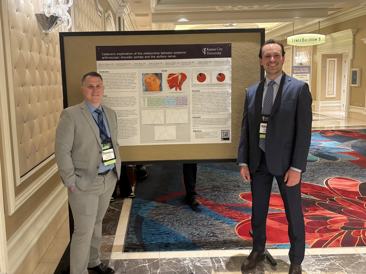 NikolasVukotic's tweet photo. Very grateful to have presented at the #AOAOSpring24 alongside my anatomy fellow, Dom, on our project of the axillary nerve’s relation to four posterior arthroscopic shoulder portals
#medortho https://t.co/9TnNRxuEkV