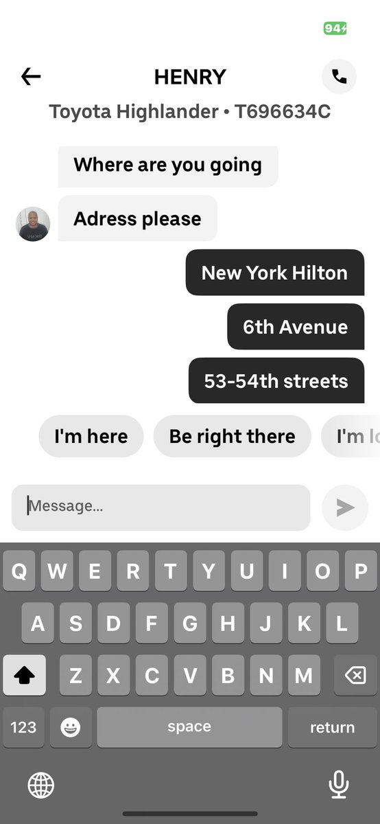 Hey @Uber_Support you have a driver breaking the rules and asking where we’re going before the pickup. He didn’t move for 10 mins before we were connected to another driver. Here’s a screen shot. May want to have a word with him. @nyctaxi license at the top, driver name Henry.